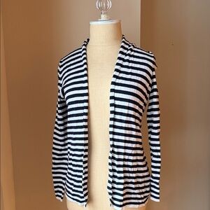 Banana Republic Striped Black and Navy Women's Cardigan